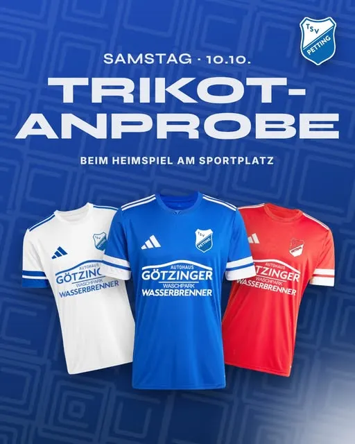 Trikot-Anprobe am 10.10. beim Heimspiel